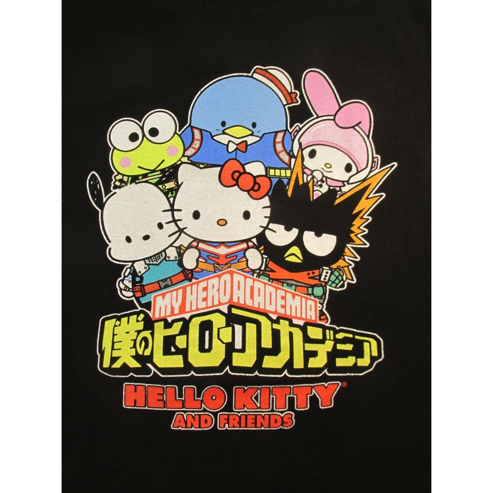 Hello Kitty & Friends My Hero Academia T-Shirt Youth Small Black Sanrio Anime